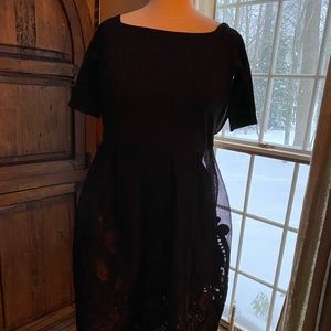 Beautiful A line neck black detailed dress. Gianni Bini